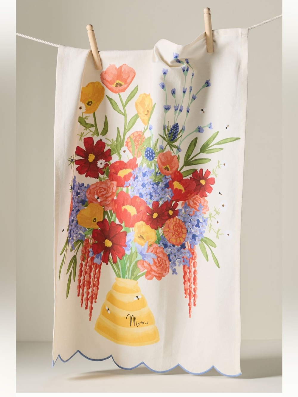 Anthropologie Beehive Cotton Dishtowel